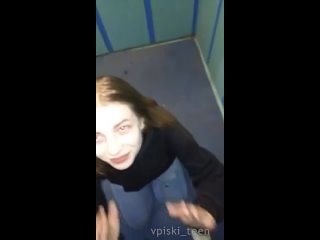 just don't show my mom. beautiful young student sucks cock in the entrance